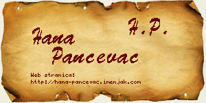 Hana Pančevac vizit kartica